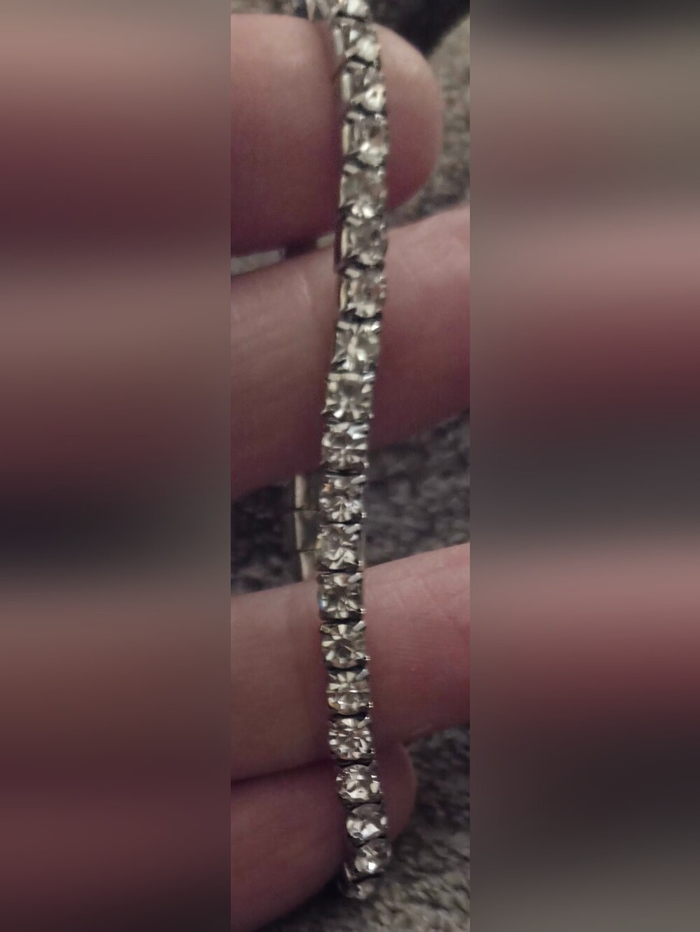 Silver-Tone Clear Crystal Tennis Bracelet